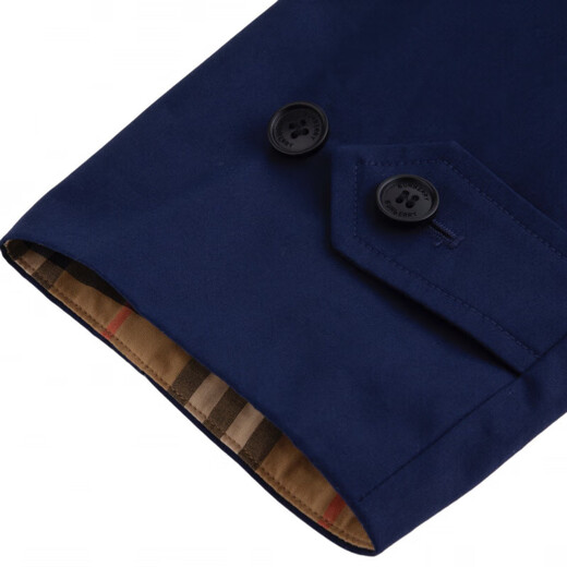 Burberry (BURBERRY) SS25 solid color single-breasted lapel long-sleeved windbreaker for men, navy blue, one size 46
