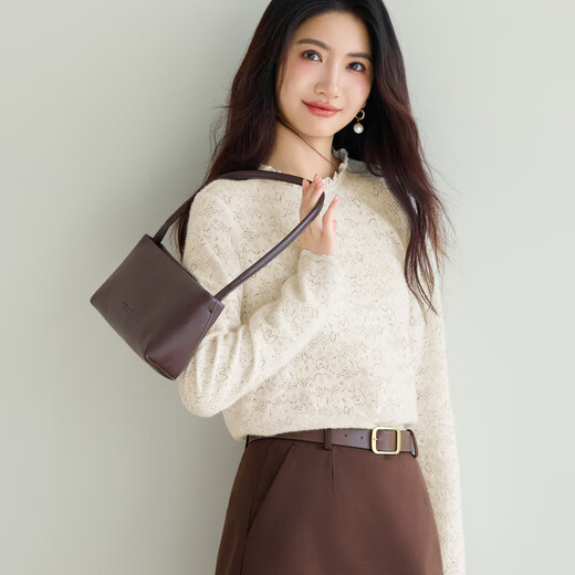 Eveli (eifini) Jiang Xin endorses Eveli brushed lace pullover with artifact bottoming collar lace shirt 2025 winter new style Pearl White S 80-105Jin Jin is equal to 0.5 kg