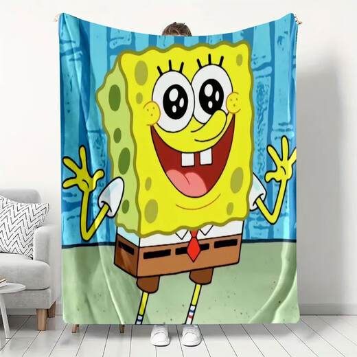 SpongeBob SquarePants national trend SpongeBob SquarePants series blankets, throw blankets, air-conditioning blankets, lunch blankets, camping blankets, multifunctional blankets, SpongeBob SquarePants-21 75cm*100cm cm