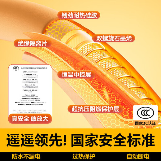 Mitcmolard German brand electric shawl blanket heating heating blanket usb warm-up office small single leg covering blanket 8 zones 10s graphene quick heating 150*80cm thick and machine washable - cedar apricot usb plug-in free | three-speed temperature adjustment | 3c certified power bank | close-fitting quick heating