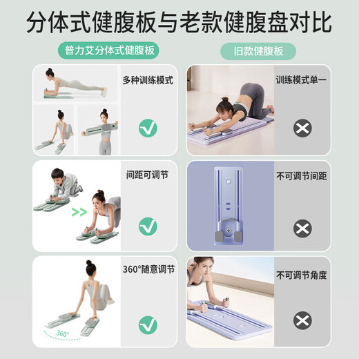 PROIRON two-piece multi-functional abdominal board Pilates automatic rebound ski machine home equipment flagship version + upgraded tension rope*2_multiple ways to train the body_two-piece