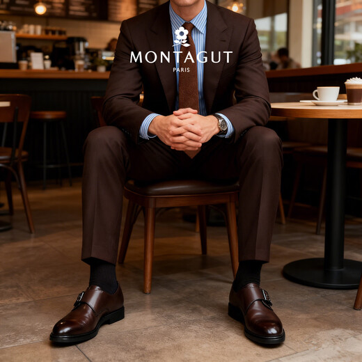 MONTAGUT leather shoes for men, autumn and winter new style, light luxury business men's shoes, British style casual shoes, versatile and comfortable shoes for men