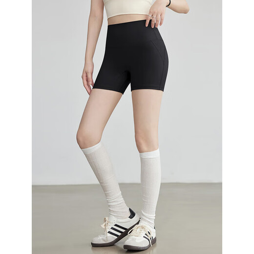 Youyou Yoga Shorts High Waist Hip-lifting Running Sports Cycling Pants Pilates Fitness Pants J24302XY1T Black L