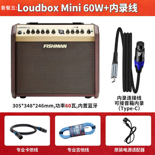 FISHMAN fisherman playing and singing speaker Loudbox acoustic guitar outdoor singing road show electric blowpipe live acoustic musical instrument audio 60w (mini) package five type-c internal recording line