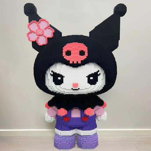 Shantou Lincun Kurome building blocks toy children's puzzle Sanrio Melody small particle assembly birthday gift blue overalls violent bear_ Collection will give you a hammer