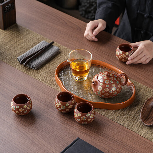 Vermilion purple sand Dahongpao Xishi pot ceramic handmade raw ore ball hole household high-end water-breaking Fengming purple clay pot Purple sand vermilion-Xi Shi pot 230ml