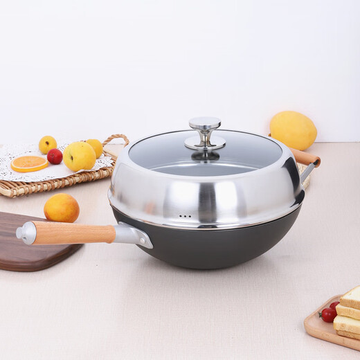 Zwilling (ZWILLING) German quality thickened and thickened visible pot lid, wok lid can stand stainless steel steamer lid, universal visible 32cm 26CM new thickened with anti-scalding button_inner diameter 25.8-26.3