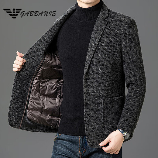 AX Armani Winter Down Suit Men's Trendy Warm Top Removable Down Liner Casual Men's Suit Gray M