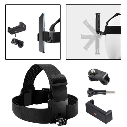Tanbeiman is suitable for head-mounted mobile phone holder, headband shooting fixed bracket, personal perspective outdoor live broadcast bracket, walking, head-mounted mobile phone clip + extension arm