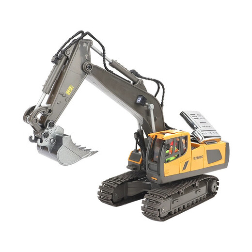 Remote control excavator alloy remote control car excavator remote control engineering vehicle dump truck children's toy bulldozer watch remote control excavator model yellow (cannot dig)