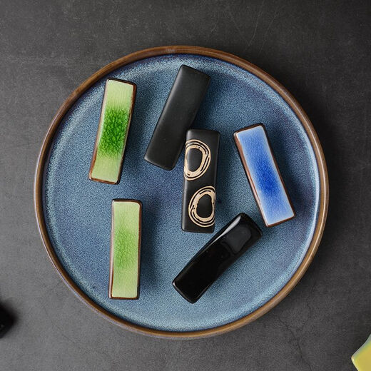 Qinkai Japanese bridge chopstick pillow ceramic household retro chopstick holder kiln tableware chopstick restaurant public chopstick holder matte sushi chopstick holder 10 pieces