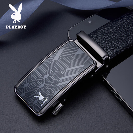 Playboy (PLAYBOY) men's belt genuine cowhide belt for young and middle-aged people with automatic buckle casual pants belt business versatile gift for boyfriend and husband