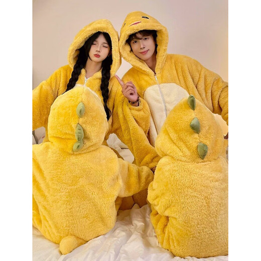 COMIC SOUL Big Bear two-piece pajamas, autumn and winter parent-child clothing for a family of three, coral velvet thickened children's home clothes for four people SDM81101 Brown Bear one-piece toilet zipper style 100 cm (8 sizes suitable for 90-103cm)