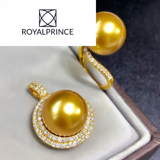 ROYALPRINCESS Philippines thick golden sea pearl single necklace gold South Sea gold bead pendant 1314mm