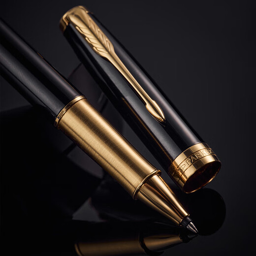 PARKER signature pen, Zhuoer ballpoint pen gift box, high-end signature pen, business gift engraving, birthday gift, light luxury high-end gift, customized pen, high-end luxury gift, business pen, Zhuoer pure black Liya gold clip ballpoint pen + Rising in the Wind gift box