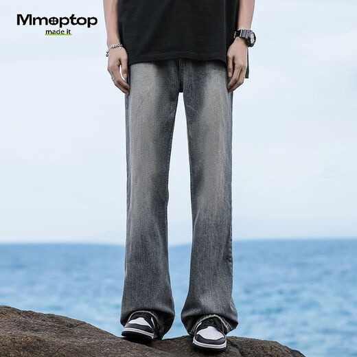 MMOPTOP复古牛仔裤春夏季美式潮牌高街宽松舒适阔腿裤子898 复古蓝 2XL
