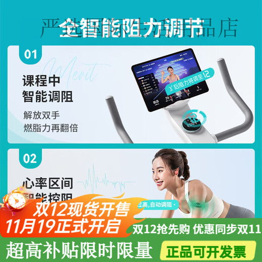 Merrick spinning bicycle self-generating home indoor ultra-quiet fitness equipment Jueying one plug-in version - beige丨large sofa cushion丨AR reality