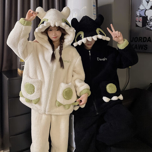 Jingyan selects couple pajamas for women in winter, warm coral velvet thickened home clothes, cute autumn and winter new suits, men's flannel, add to favorites and receive priority when purchasing. One size fits all