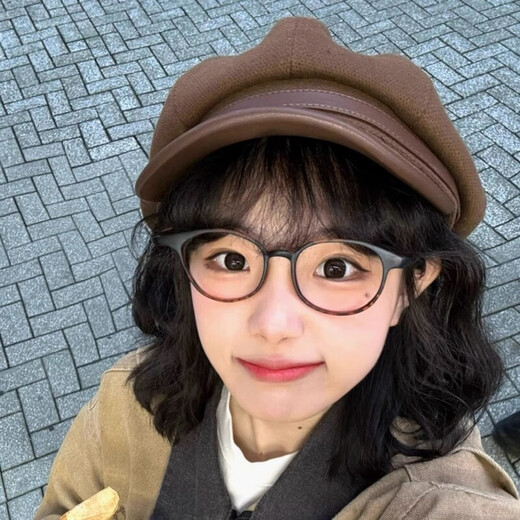 Midelei octagonal hat for women with big head circumference 2025 new Japanese retro literary newsboy hat autumn and winter fashion face-showing little Beileibei Japanese retro-beige-Versatile face-showing small one-size-fits-all head circumference 54cm-59cm
