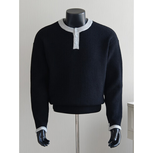 Cardano Warm Autumn Henry Collar Men's Bottoming Shirt with 2025 New Autumn and Winter Tops Handsome Waffle Sweater Men's Gray M _ It is recommended that 100Jin Jin is equal to within 0.5kg