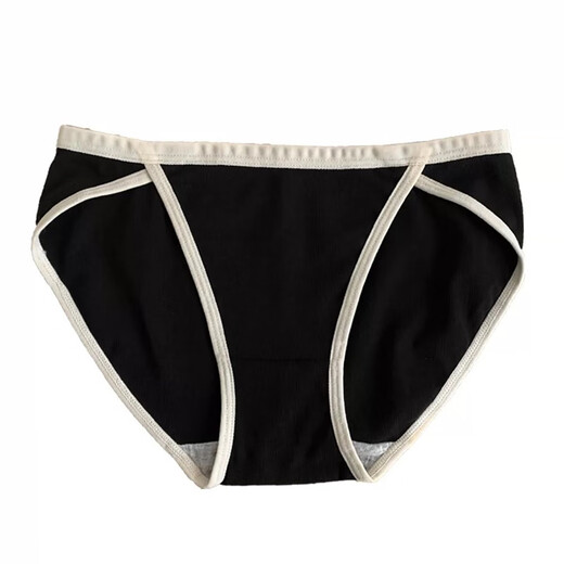 Universal high stocking and comfortable style, simple pure cotton sexy low waist pure desire girl underwear, black 12.2% off for orders of 5 pieces L