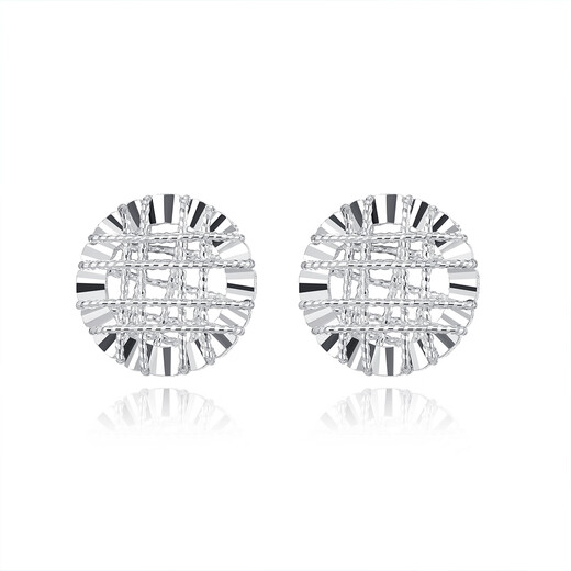 CHINA GOLD Pure Silver Round Wrap Earrings Women's Light Luxury Niche High-end Earrings Birthday Gift for Girlfriend Round Wrap Earrings Selection Gift Box