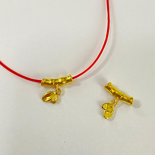18K Gold Pendant Bamboo Accessories Color Gold Pendant Clavicle Chain Pendant DIY Accessories 18K Gold Bamboo Accessories