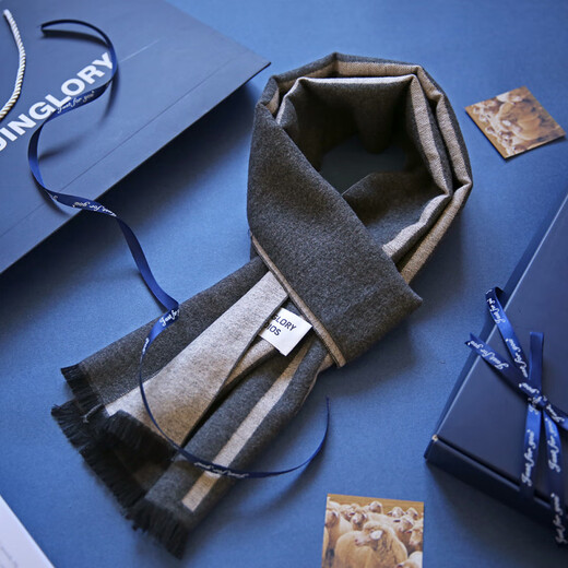 Aoyanlai scarf men's winter Korean version versatile simple couple's warm scarf men's scarf gift box birthday gift beige plaid