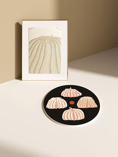 Yusenyi Pumpkin Insulated Mat Dining Table Mat Feeling Light Luxury Anti-scalding High Temperature Resistant Bowl Mat Cork Tea Coaster Pot Mat Home Black Four Pumpkin Pot Mat 16x16m