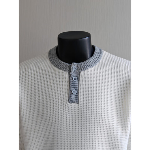 Cardano Warm Autumn Henry Collar Men's Bottoming Shirt with 2025 New Autumn and Winter Tops Handsome Waffle Sweater Men's Gray M _ It is recommended that 100Jin Jin is equal to within 0.5kg