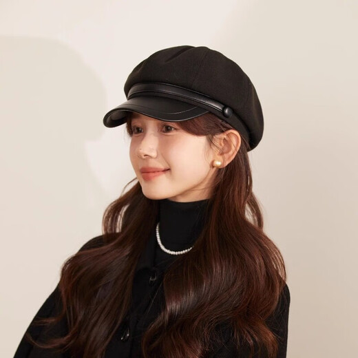 Midelei octagonal hat for women with big head circumference 2025 new Japanese retro literary newsboy hat autumn and winter fashion face-showing little Beileibei Japanese retro-beige-Versatile face-showing small one-size-fits-all head circumference 54cm-59cm