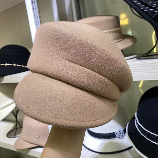 Xiaohongshu’s popular Japanese-style retro wool black literary beret women’s autumn and winter face-opening duck hat Internet celebrity method camel wool M (5658cm) one size