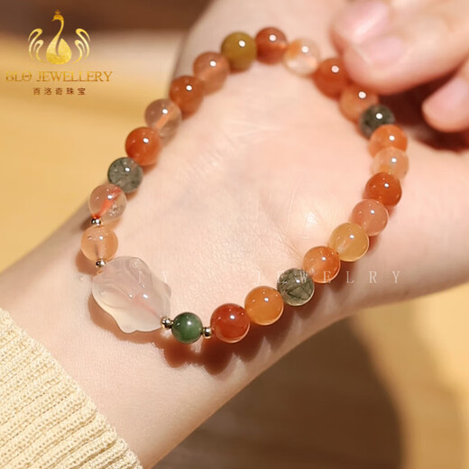 Bailuoqi Single Circle Fortune and Shou Bracelet Women's Rabbit Pendant Longevity Transfer Fortune and Shou Bracelet Beads Fortune and Shou Bracelet - Plain Circle Bead Diameter 8mm