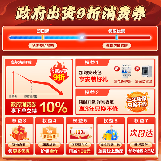 Haier Haoyue charging pile 7kW household AC car charging pile suitable for Tesla, Huawei, Xiaomi su7, BYD ideal, Xpeng Ji Krypton zero-running car