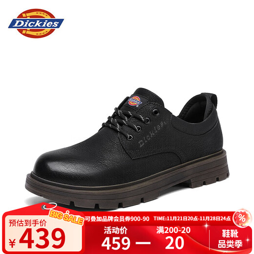 Dickies men's casual shoes workwear business leather shoes men's casual retro British workwear shoes black 40