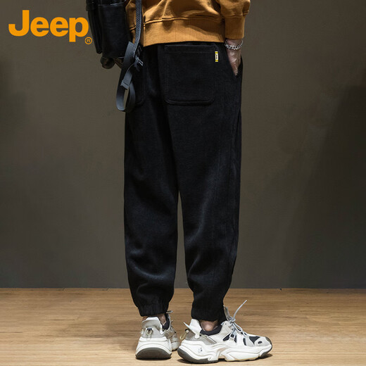 JEEP Casual Pants Men's Autumn and Winter Sweatpants Men's Sports Pants Extra Large Loose Chenille Pants Men's Pants Gray XL