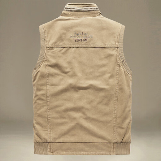 2025 Men's Loose Large Size Multi-Pocket Workwear Waistcoat Photography Fishing Pure Cotton Spring and Autumn Armor 9856 Army Green M M Weight 125 Jin Jin is equal to less than 0.5 kg