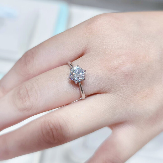 I DoPT950 platinum diamond ring for women, classic six-claw 1 carat cultivated diamond ring, proposal, wedding ring, gift for wife, classic six-claw (1 carat diamond) No. 10