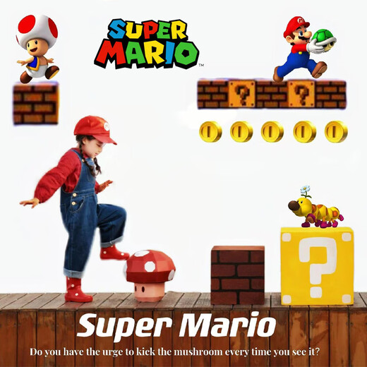 New Year's Day Mario cos costume children's overalls Halloween costume cosplay Mary costume red sweatshirt + denim overalls 110 cm