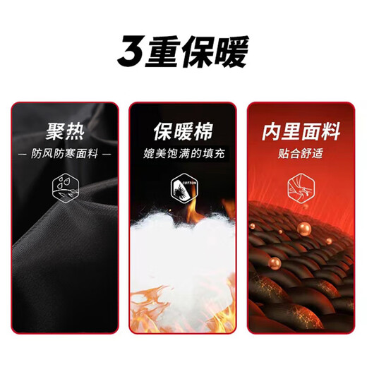 Warrior (Warrior) cotton-padded jacket for men in winter, thickened warm jacket, men's cold-proof cotton-padded jacket, versatile hooded bread coat, outdoor sports cotton coat