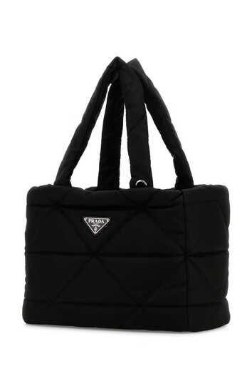 PRADA Triangle Logo Quilted Handbag Black One Size