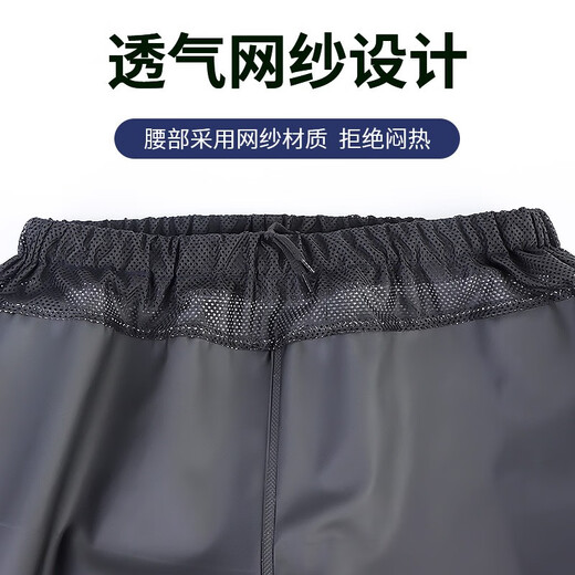 Xionghuo thickened waist-length waders, half-length fishing rain pants, men's one-piece rain boots, waterproof clothes, water fork pants, wear-resistant, black 85 silk waders, size 42