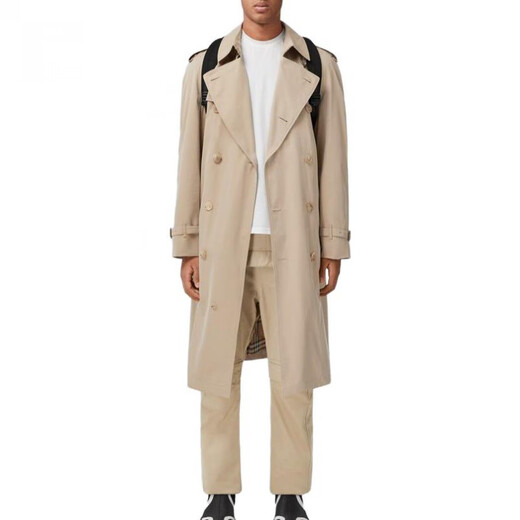 Burberry (BURBERRY) New Year's gift Burbrry Westminster version double-breasted trench coat men's honey color honey color for men and women one size 50
