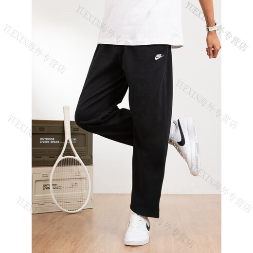 Nike (NIKE) Autumn new straight-leg pants, sports pants, running men's pants, casual loose pants, black 932254-010, warm, official, plus velvet, L 130-150Jin Jin equals 0.5 kg