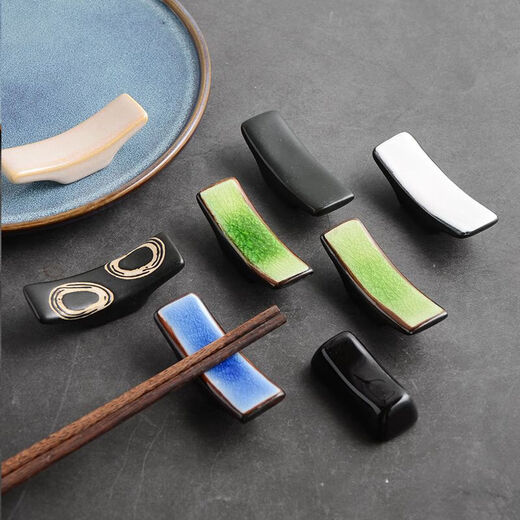 Qinkai Japanese bridge chopstick pillow ceramic household retro chopstick holder kiln tableware chopstick restaurant public chopstick holder matte sushi chopstick holder 10 pieces