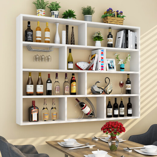 Zhong Zhanggui wall-mounted wine rack simple wine cabinet multi-layer restaurant wall wine rack hotel creative hanging wall cabinet storage rack bookshelf white maple color three layers long 100x100 deep 20cm
