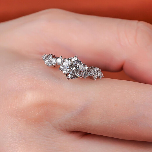 I Do platinum PT950 diamond ring Xingmeng 1 carat cultivated diamond proposal engagement ring wedding anniversary gift for wife Xingmeng micro-setting 50 points live mouth adjustable