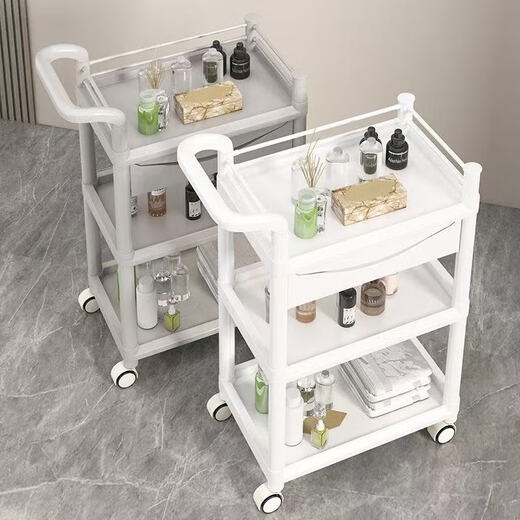 LISM Beauty Salon Special Trolley Tool Trolley Mobile Multi-layer Trolley Trolley Storage Rack Instrument Home Length 48.5 Width 34 Height 52 Second Floor Trolley Available in multiple scenarios