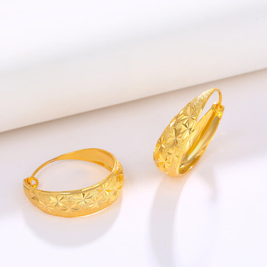 Puman Zhuji 24K gold earrings for women, baby's breath earrings, frosted ear buckles, retro, wedding gifts for mothers, new products, a pair of baby's breath earrings, gift box