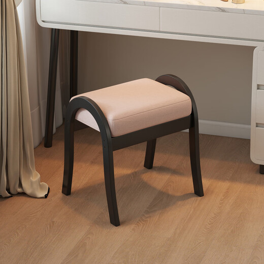 Fantasy cream style solid wood dressing stool bedroom makeup stool dressing table stool creative soft bag stool entrance shoe changing stool short rubber wood imported from Thailand / actual measured load-bearing 200Jin Jin is equal to 0.5kg / durable